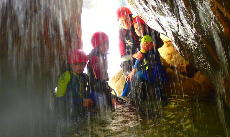 Canyoning cave in Sierra de Guara